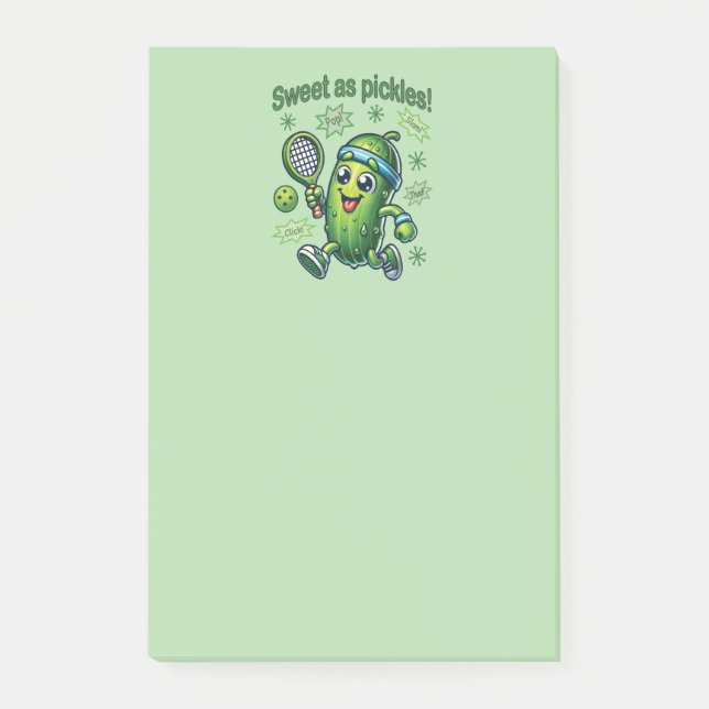 Funny Cute Sweet som Pickles Pickleball Post-it Block (Framsida)