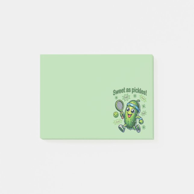 Funny Cute Sweet som Pickles Pickleball Post-it Block (Framsida)