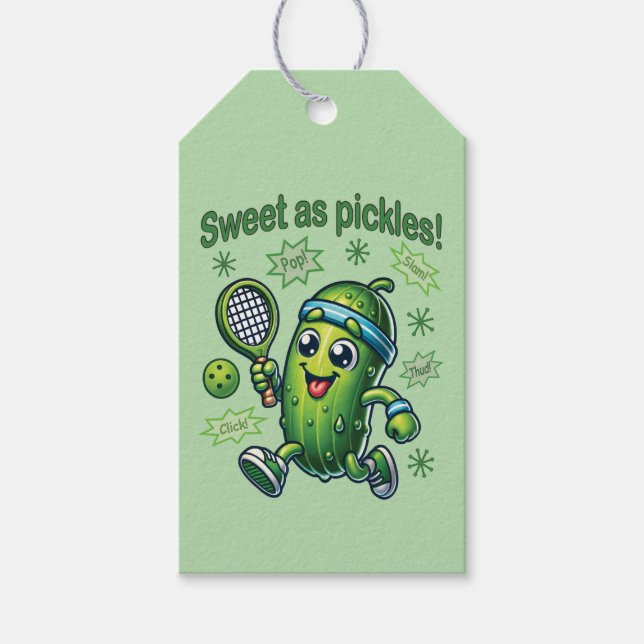 Funny Cute Sweet som Pickles Pickleball Presentetikett (Framsidan)