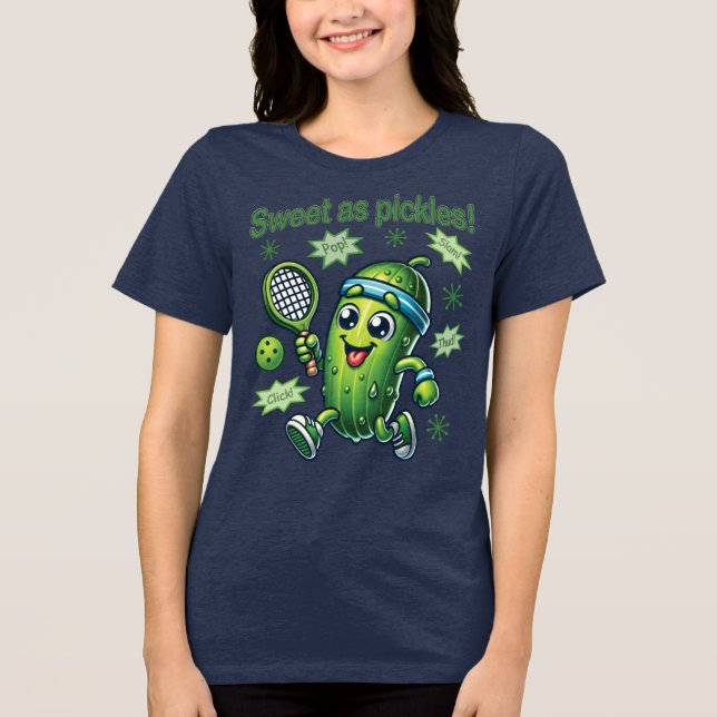 Funny Cute Sweet som Pickles Pickleball T Shirt (Framsida)