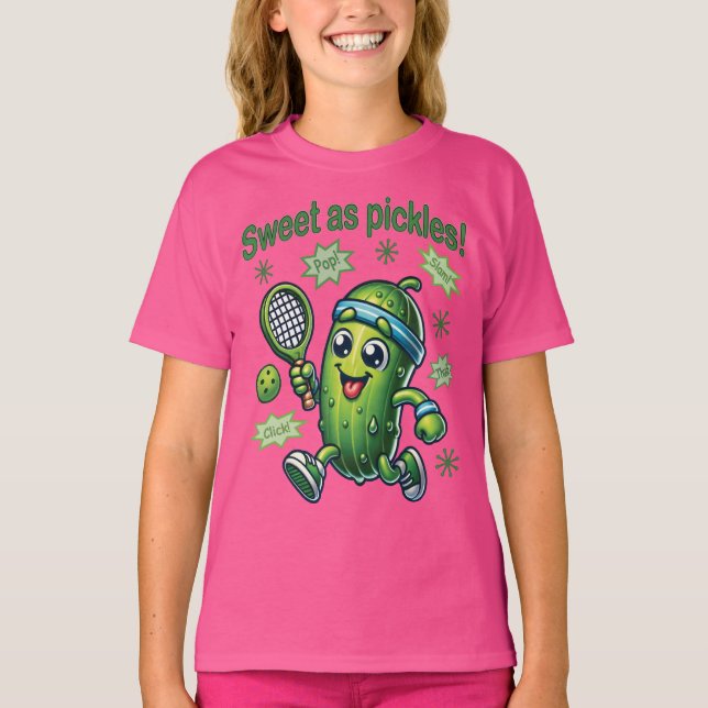 Funny Cute Sweet som Pickles Pickleball T Shirt (Framsida)