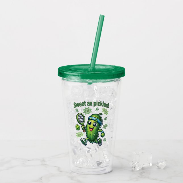Funny Cute Sweet som Pickles Pickleball Take Away Mugg (Baksida Ice)