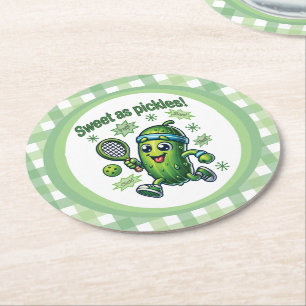 Funny Cute Sweet som Pickles Pickleball Underlägg Papper Rund