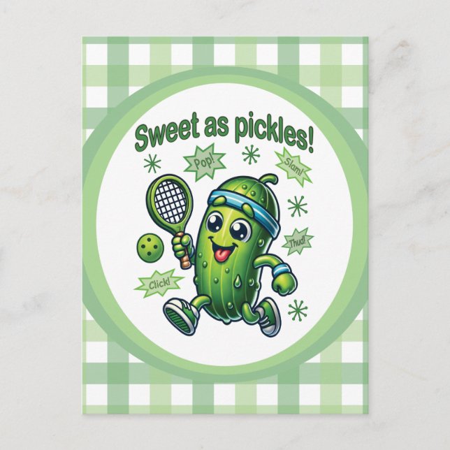 Funny Cute Sweet som Pickles Pickleball Vykort (Framsida)