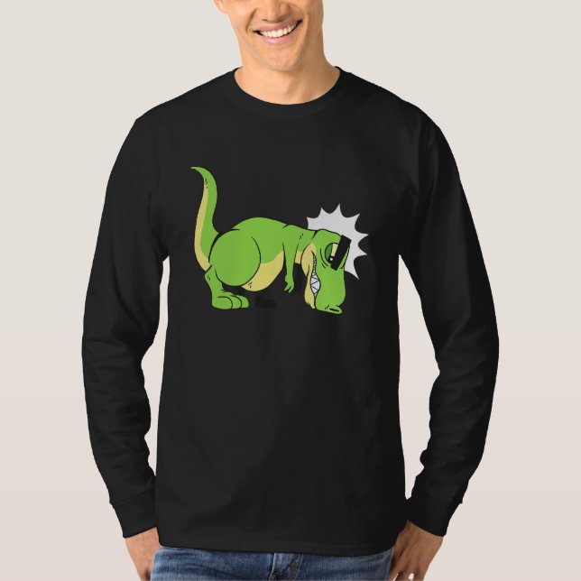 Funny Cute T Rex Hates Push UPS Shirt (Framsida)