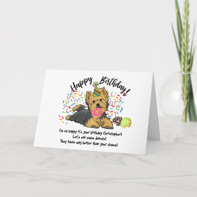 Funny Cute Terrier Pet Hund Birthday Card Inbjudan (Framsida)