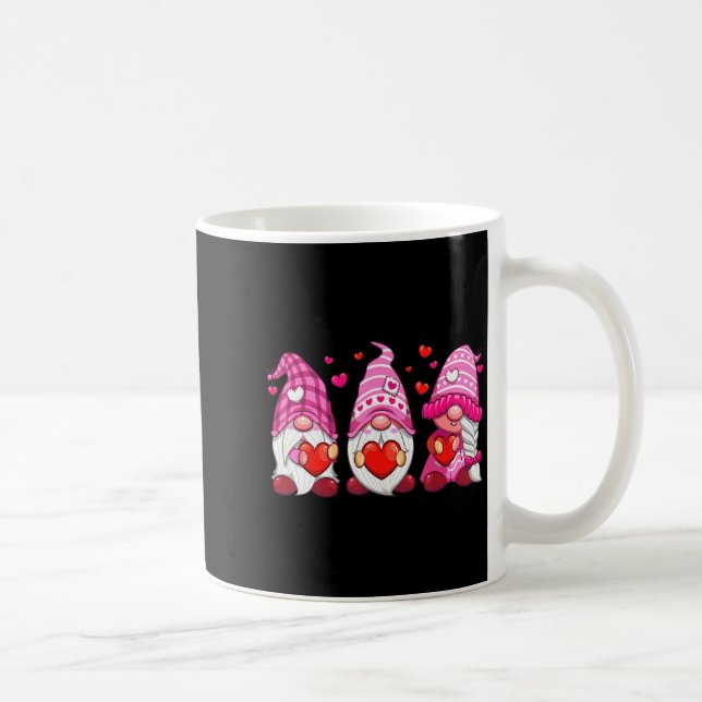 Funny Cute Three Gnomies Nk Hearts Matching Vale  Kaffemugg (Höger)