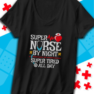 Funny Cute Toppen Tired Nurse Day Nattskift T Shirt