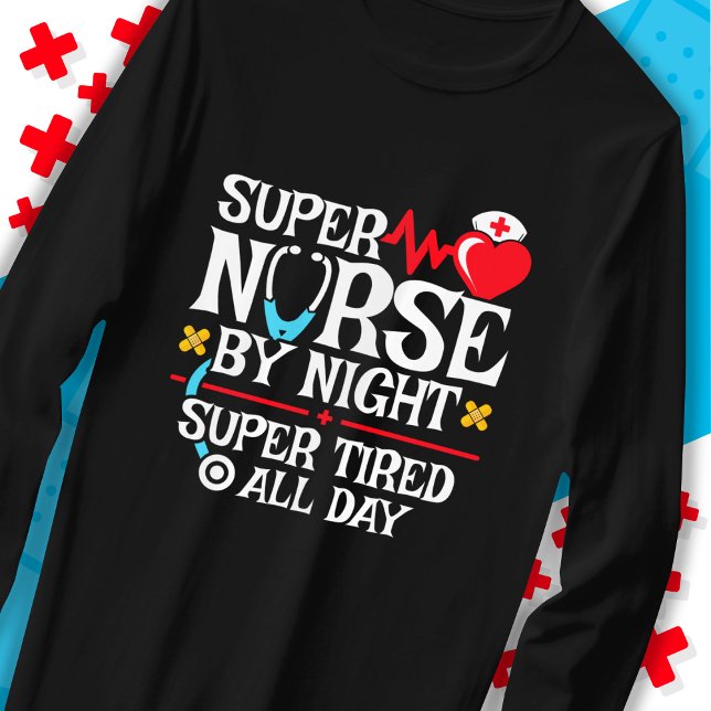 Funny Cute Toppen Tired Nurse Day Nattskift T Shirt (Skapare uppladdad)