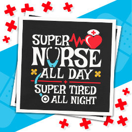 Funny Cute Toppen Tired Nurse Day Shift Night Pappersservett