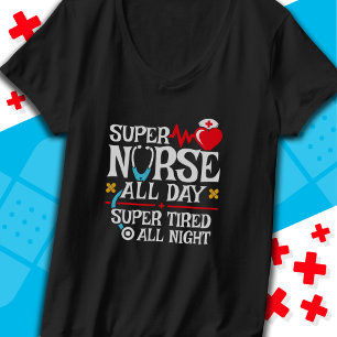 Funny Cute Toppen Tired Nurse Day Shift Night T Shirt
