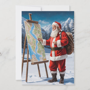 Funny Cute Trendig Red God jul Jultomten Julkort