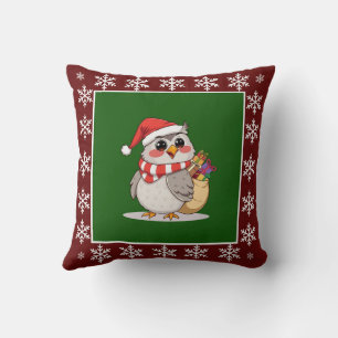 Funny Cute Trendig Snyggt Elegant Uggla Jultomten Kudde