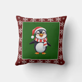 Funny Cute Trendig Snyggt Penguin God jul Kudde