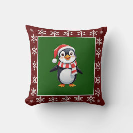 Funny Cute Trendig Snyggt Penguin God jul Kudde
