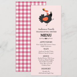 Funny Cute Turkey Thanksgiving Dinner Menu Meny