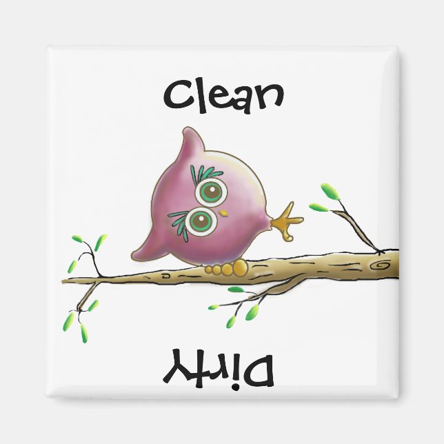 Funny Cute Uggla Bild Magnet (Framsidan)