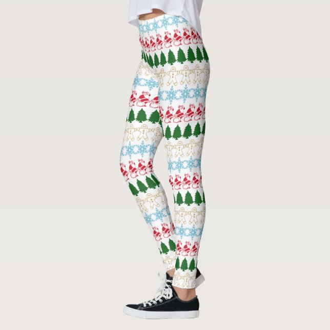Funny Cute Ugly God Jul Sweater Mönster Party Leggings (Vänster)