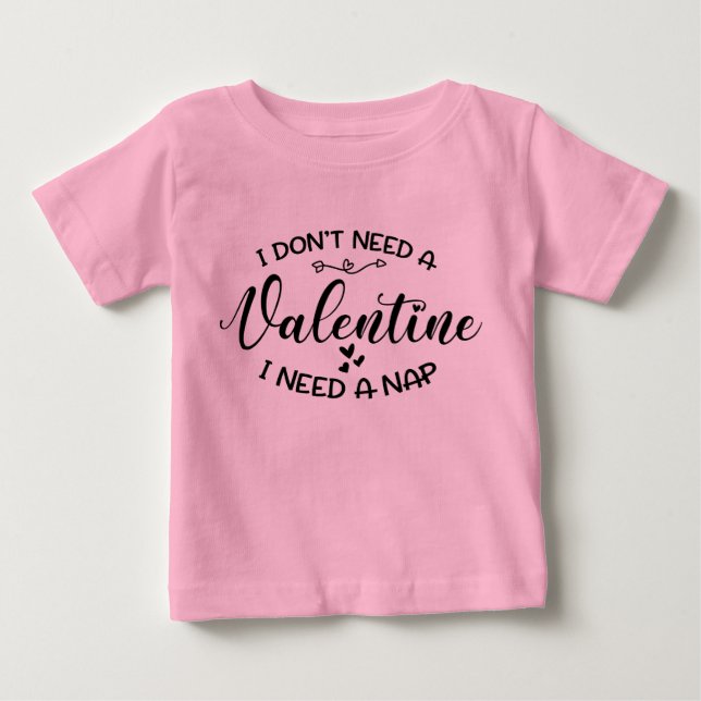 Funny Cute Valentine Baby Unisex Rosa T Shirt (Framsida)