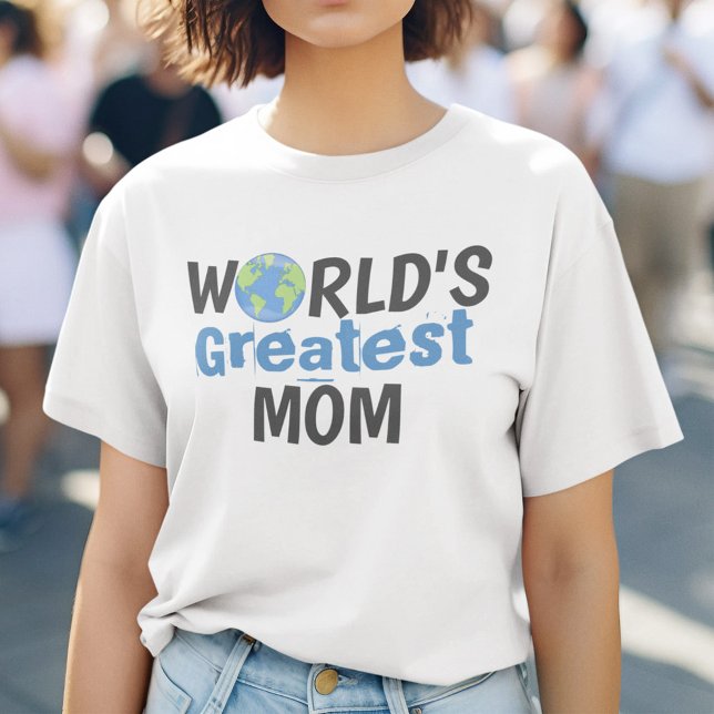 Funny Cute Världsmästare Anpassningsbar Kvinnor T Shirt (World' Greatest Mom Cute T shirt.)