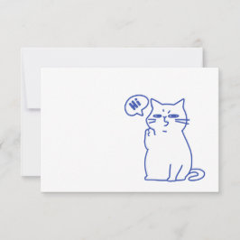 Funny Cute White Cat Doodle Character Tack Kort