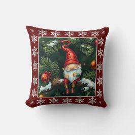 Funny Cute Winter Whimsical Scandinavian Gnome Kudde
