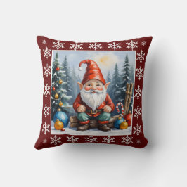Funny Cute Winter Whimsical Scandinavian Gnome Kudde
