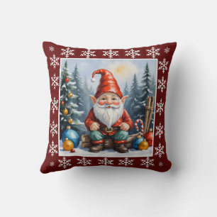 Funny Cute Winter Whimsical Scandinavian Gnome Kudde