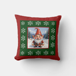 Funny Cute Winter Whimsical Scandinavian Gnome Kudde
