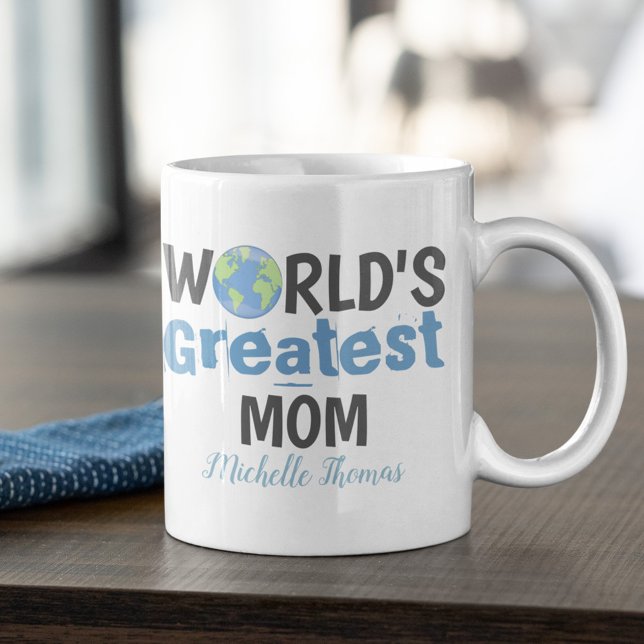 Funny Cute Worlds Största Mamma Anpassningsbarna Kaffemugg (Worlds Greatest Mom. Custom Mug. )