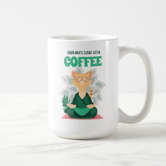 Funny Cute Yoga Cat Coffee Mugg, Cat Lovers Mugg