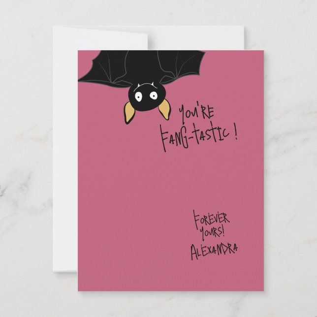 Funny Cute You’re Fangtastic Bat Pun  Anteckningskort (Baksida)