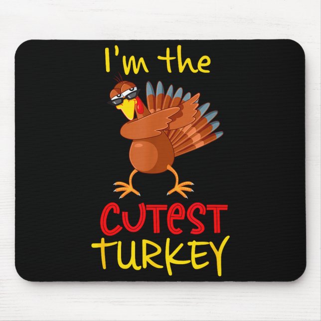 Funny Cutest Turkey Matching Family Group Thanksgi Musmatta (Framsidan)