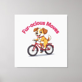 **Funny Cycling Dog – Cute Dog Riding a Bicycle Il Canvastryck
