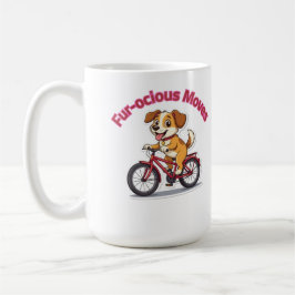 **Funny Cycling Dog – Cute Dog Riding a Bicycle Il Kaffemugg