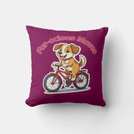**Funny Cycling Dog – Cute Dog Riding a Bicycle Il Kudde