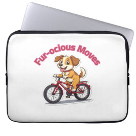 **Funny Cycling Dog – Cute Dog Riding a Bicycle Il Laptop Fodral