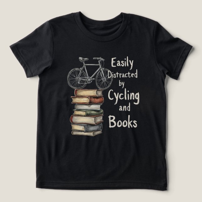 Funny Cycling och Bokar Älskare-citat T Shirt (Design Framsida)
