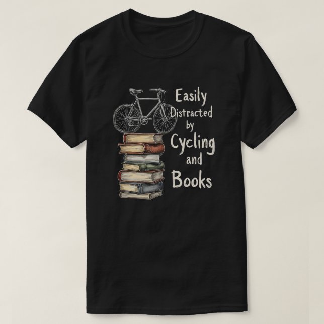 Funny Cycling och Bokar Älskare-citat T Shirt (Design framsida)