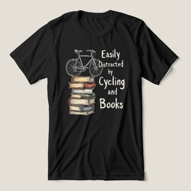 Funny Cycling och Bokar Älskare-citat T Shirt (Design Framsida)