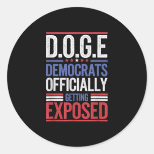 Funny D.o.g.e Doge Government Efficiency USA flagg Runt Klistermärke