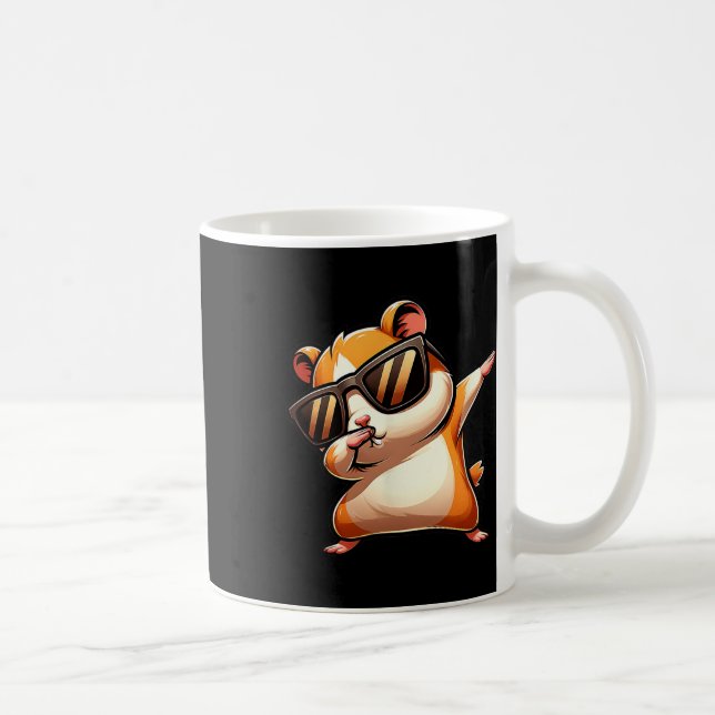 Funny Dab Animal Dancing Dabbing Hamster Meme Kaffemugg (Höger)