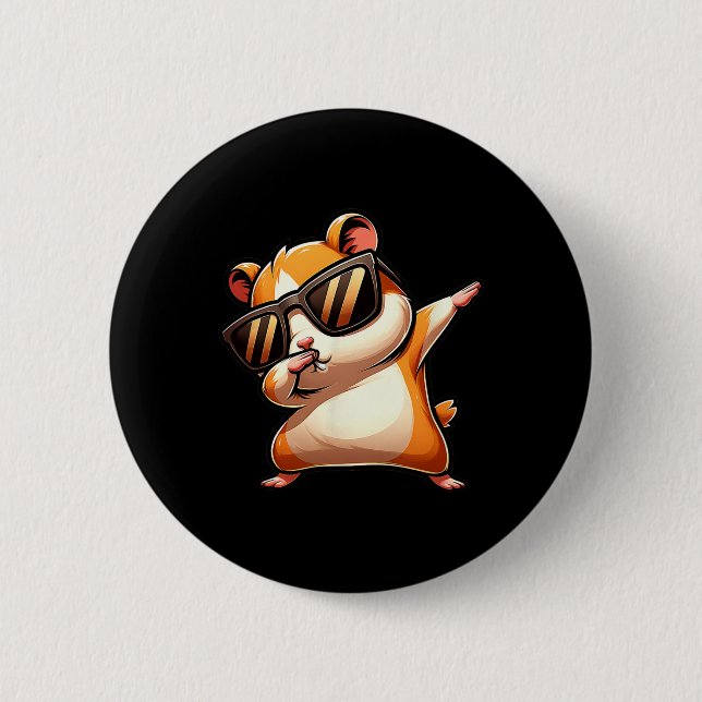 Funny Dab Animal Dancing Dabbing Hamster Meme Knapp (Framsida)