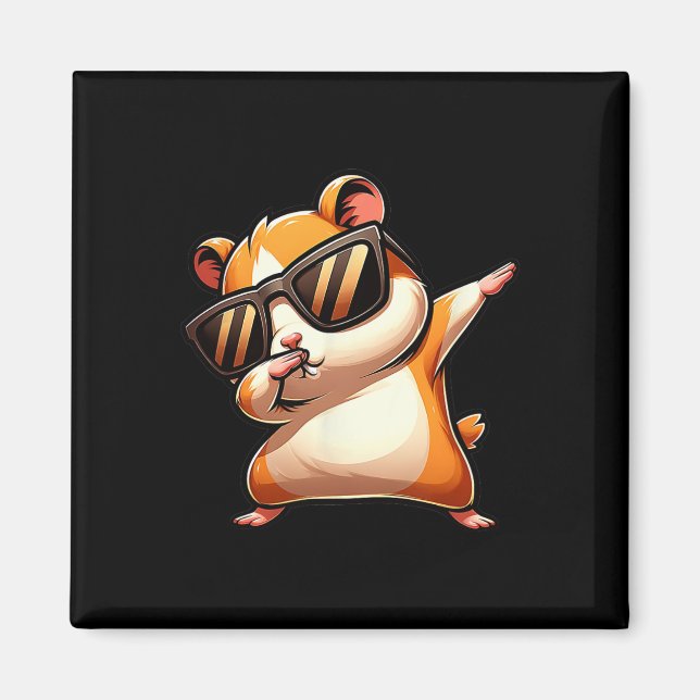 Funny Dab Animal Dancing Dabbing Hamster Meme Magnet (Framsidan)
