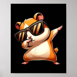 Funny Dab Animal Dancing Dabbing Hamster Meme Poster