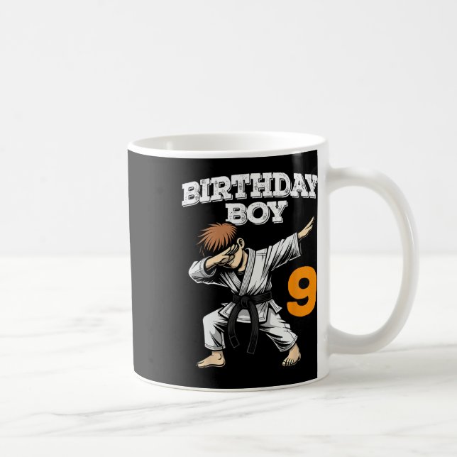 Funny Dabbing 9:e födelsedag Karate 9-åring B Kaffemugg (Höger)