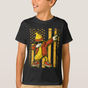 Funny Dabbing Banana Coola Fruit Dab American Flag T Shirt