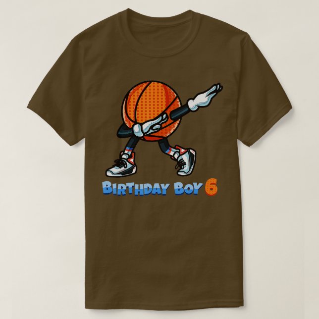 Funny Dabbing Basketball Boll 6e Birthday Boy 6 Y T Shirt (Design framsida)