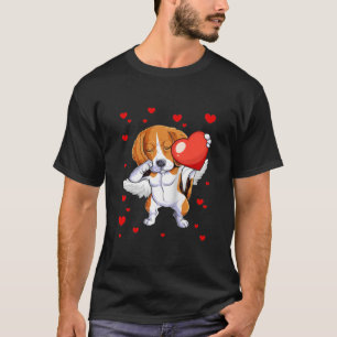 Funny Dabbing Beagle Hund Heart Valentines Day Gif T Shirt