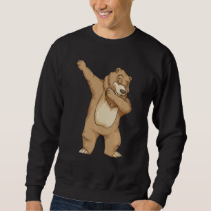Funny Dabbing Bear Cute Teddy Dance Boys Girls Lång Ärmad Tröja